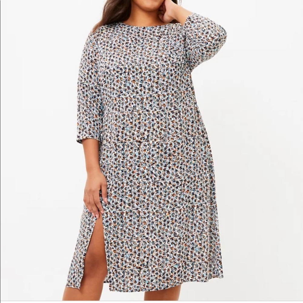 Loft Plus Multicolored Midi Dress NWT Sz 16